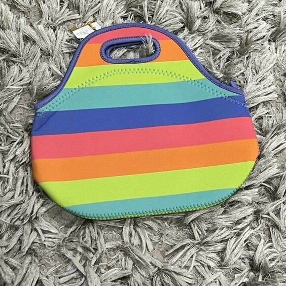 RAINBOW Neoprene LUNCH BAG TOTE Zippered - New With Tags - Picture 2 of 8